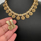 Goddess Lakshmi Antique Kassu Necklace Short Necklace - TJS000915