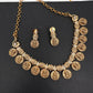 Goddess Lakshmi Antique Kassu Necklace Short Necklace - TJS000915