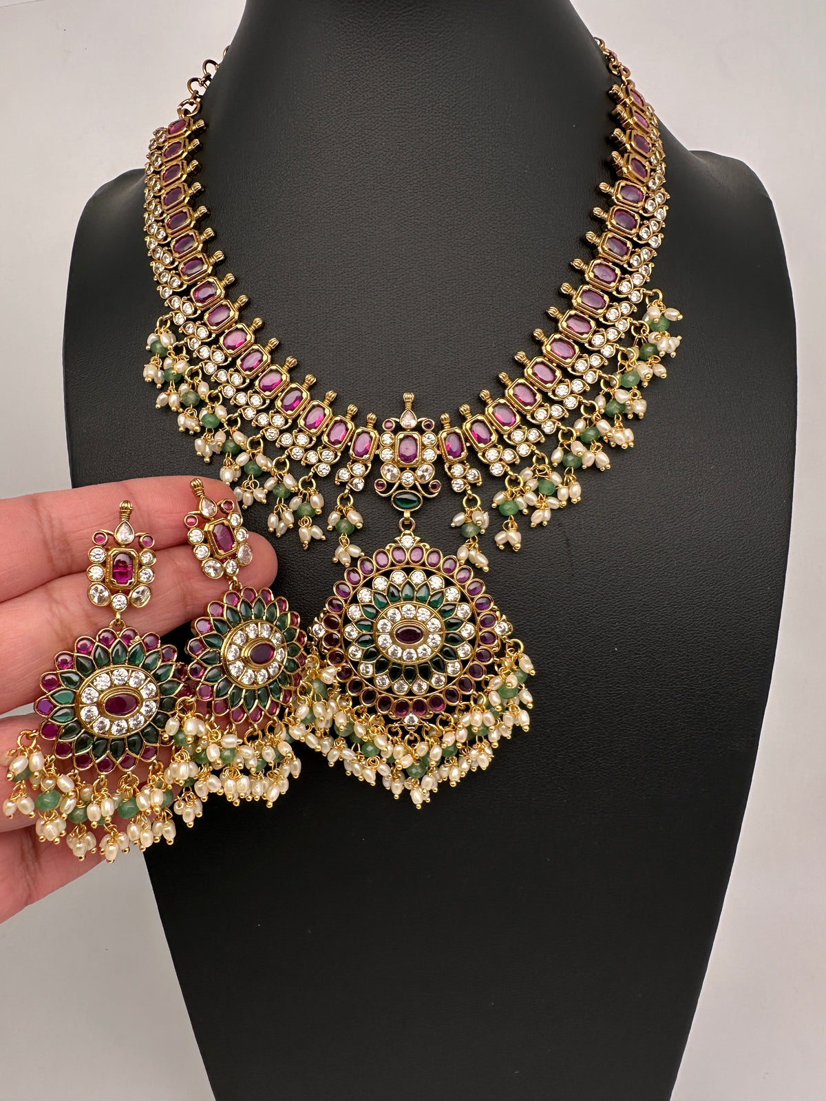 Kemp CZ Matte Traditional Short Necklace - product photo 2