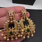 Moissanite CZ Matte Traditional Kanthi Short Necklace with Chandbali Set with Earrings - TJS000918