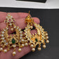 Moissanite CZ Matte Traditional Kanthi Short Necklace with Chandbali Set with Earrings - TJS000918