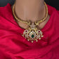 Moissanite CZ Matte Traditional Kanthi Short Necklace with Chandbali Set with Earrings - TJS000918