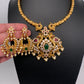 Moissanite CZ Matte Traditional Kanthi Short Necklace with Chandbali Set with Earrings - TJS000918