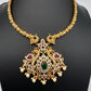 Moissanite CZ Matte Traditional Kanthi Short Necklace with Chandbali Set with Earrings - TJS000918
