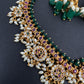 Rice Pearls Kempu Guttapusalu Short Necklace with Jhumkas Set with Earrings - TJS000919