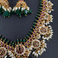 Rice Pearls Kempu Guttapusalu Short Necklace with Jhumkas Set with Earrings - TJS000919