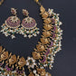 Rice Pearls Kempu Guttapusalu Short Necklace - 