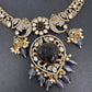 Polki Victorian Mehndi Finish Color Stone Necklace - Purple