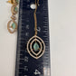 AD Dainty Victorian Mehndi Finish Color Stone Necklace with Mand Tika - LightGreen