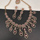 AD Dainty Victorian Mehndi Finish Color Stone Necklace with Mand Tika - Pink