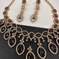 AD Dainty Victorian Mehndi Finish Color Stone Necklace with Mand Tika - Purple