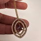 AD Dainty Victorian Mehndi Finish Color Stone Necklace with Mand Tika - Purple