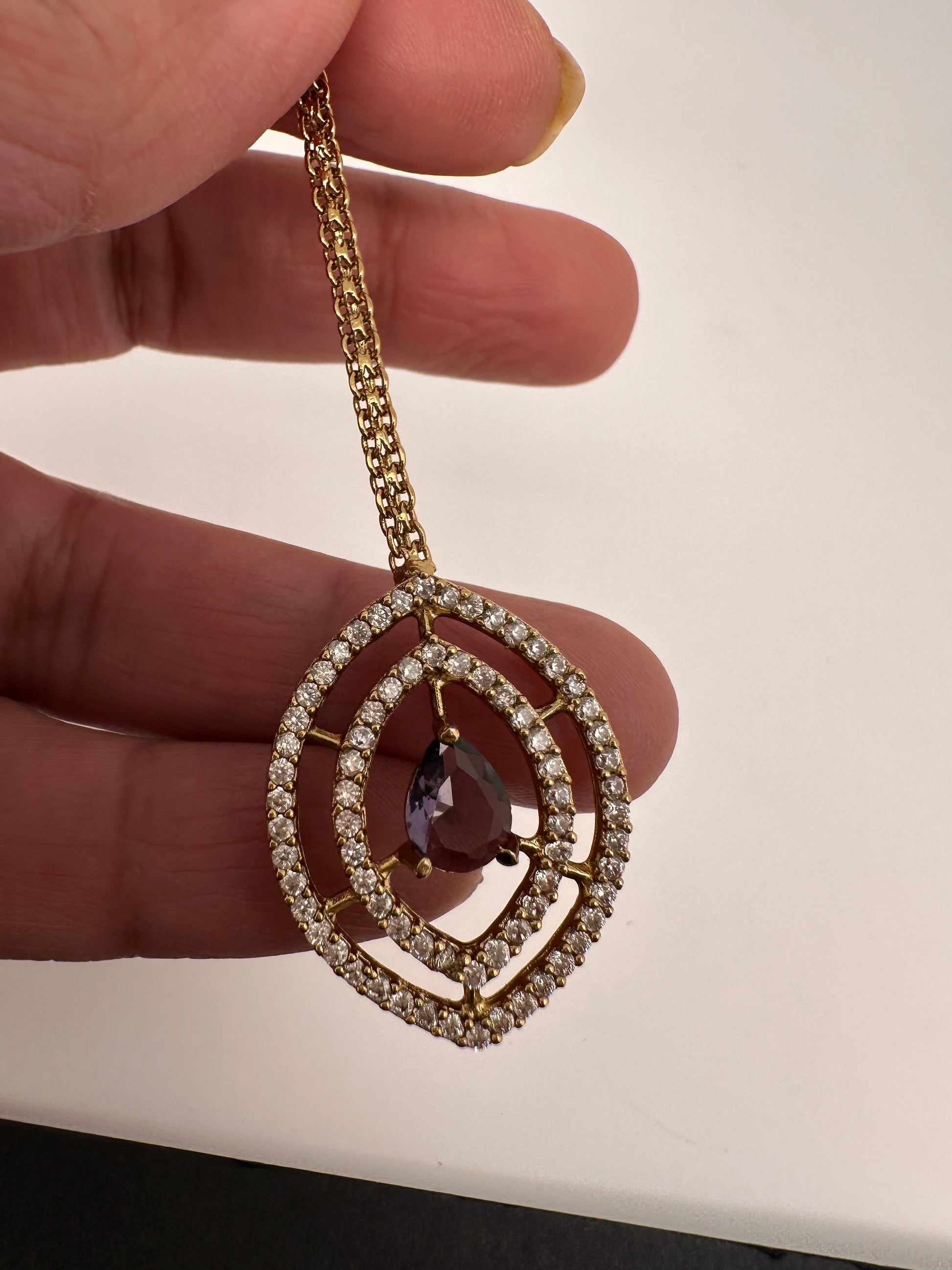 AD Dainty Victorian Mehndi Finish Color Stone Necklace with Mand Tika - Purple