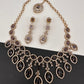 AD Dainty Victorian Mehndi Finish Color Stone Necklace with Mand Tika - Purple