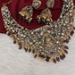 Moissanite Victorian Goddess Lakshmi Necklace with Amethyst Beads