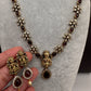 AD Victorian Goddess lakshmi Dainty  Color Stone Necklace