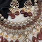 Moissanite Color Stone Neckline Necklace - Brown