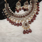 Moissanite Color Stone Neckline Necklace - Brown