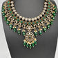 Moissanite Color Stone Neckline Necklace - Green