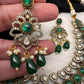 Moissanite Color Stone Neckline Necklace - Green