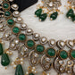 Moissanite Color Stone Neckline Necklace - Green
