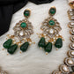 Moissanite Color Stone Neckline Necklace - Green