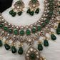Moissanite Color Stone Neckline Necklace - Green