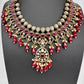 Moissanite Color Stone Neckline Necklace - Red