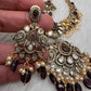 Moissanite Elephant Design Color Stone Short Necklace - Purple