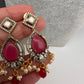 Moissanite Color Stone Short Necklace - Coral