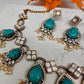 Moissanite Color Stone Short Necklace - LightBlue