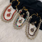 Victorian Double Layer Color Stone Moissnite  Necklace - Coral