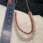 Victorian Double Layer Color Stone Moissnite  Necklace - Coral