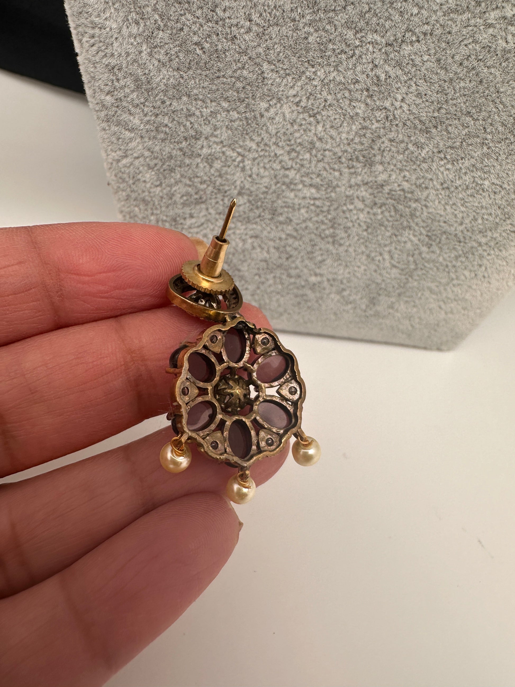 Victorian Double Layer Color Stone Moissnite  Necklace - Purple