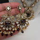 Victorian CZ Amethyst Purple Stone Combo Necklace