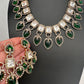 Victorian Moissanite Green Neckline Necklace