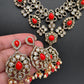 Victorian Moissanite Doublet Color Stone Short Necklace - Coral