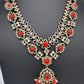 Victorian Moissanite Doublet Color Stone Short Necklace - Coral