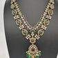 Victorian Polki Color Stone Double Layer Necklace - Green