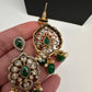 Victorian Polki Color Stone Double Layer Necklace - Green