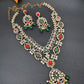 Victorian Polki Color Stone Double Layer Necklace - white
