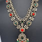 Victorian Polki Color Stone Double Layer Necklace - white