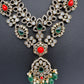 Victorian Polki Color Stone Double Layer Necklace - white