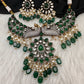 Victorian Moissanite Choker Color Stone Necklace - Green