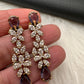 CZ Mehendi Finish Color Stone Necklace - Purple