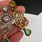 CZ Moissanite Color Stone Neckline Necklace - Green