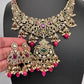 Polki Victorian Red Beads Victorian Mehendi Short Necklace