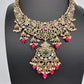 Polki Victorian Red Beads Victorian Mehendi Short Necklace