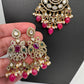 Polki Victorian Red Beads Victorian Mehendi Short Necklace