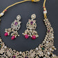 Polki Victorian Red Beads Victorian Mehendi Short Necklace